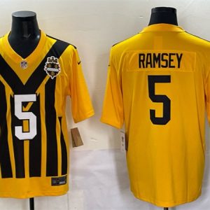 Pittsburgh Steelers #5 Jalen Ramsey Gold 1933 Throwback Alternate Football Stitched Game Jersey