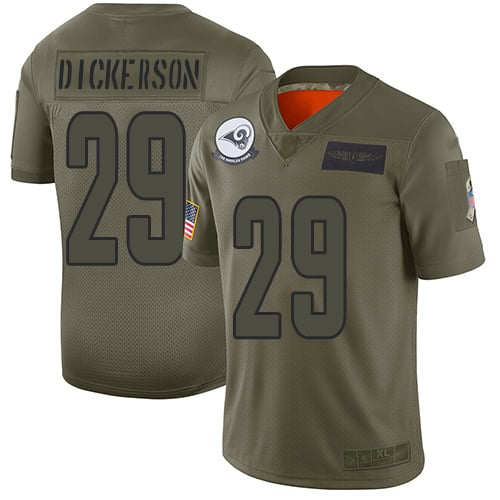 Los Angeles Rams #29 Eric Dickerson 2019 Camo Salute To Service Limited Stitched Jersey.
