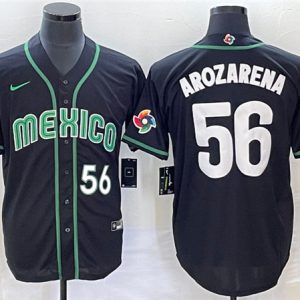 Mexico #56 Randy Arozarena 2023 Black World Classic Stitched Jersey