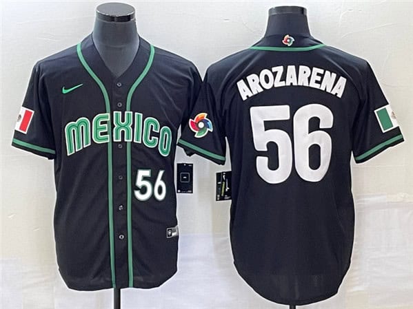 Mexico #56 Randy Arozarena 2023 Black World Classic Stitched Jersey