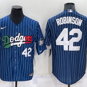Los Angeles Dodgers #42 Jackie Robinson Navy Mexico World Series Cool Base Stitched Baseball Jersey