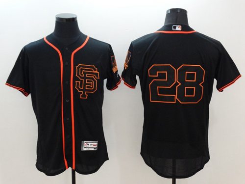 Giants #28 Buster Posey Black Flexbase Authentic Collection Alternate Stitched Jersey
