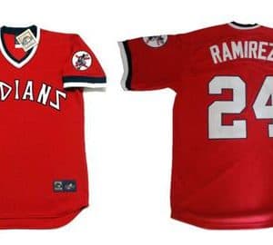 Indians #24 Manny Ramirez Red 1978 Turn Back The Clock Stitched Jersey