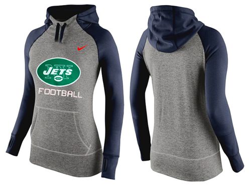 Nike New York Jets Performance Hoodie Grey Dark Blue