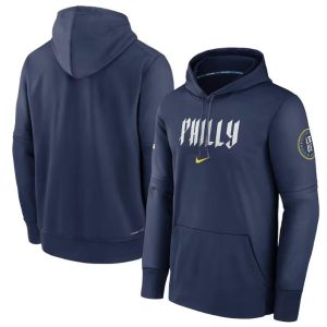 Philadelphia Phillies Navy 2024 City Connect Collection Practice Performance Pullover Hoodie