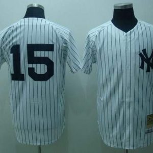 Mitchell And Ness Yankees #15 Thurman Munson Stitched White Throwback Jersey