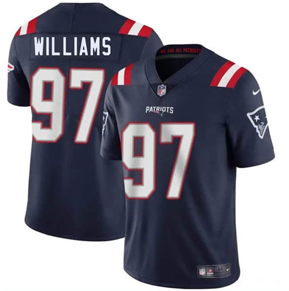 New England Patriots #97 Milton Williams Navy 2025 Vapor Limited Stitched Jersey