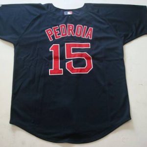 Red Sox #15 Dustin Pedroia Stitched Dark Blue Jersey