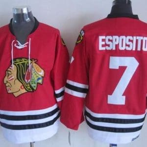 Blackhawks #7 Tony Esposito Red CCM Throwback Stitched Jersey