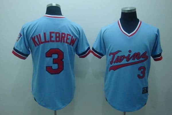 Mitchelland Ness Twins #3 Harmon Killebrew Stitched Light Blue Throwback Jersey