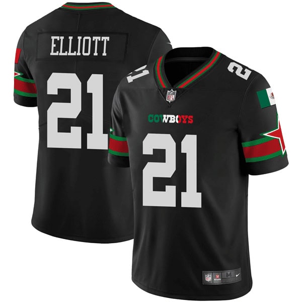 Dallas Cowboys #21 Ezekiel Elliott Black Mexico Vapor Limited Stitched Jersey