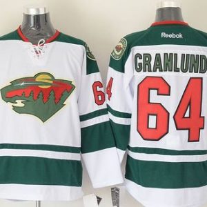 Wild #64 Mikael Granlund White Stitched Jersey