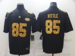 San Francisco 49ers #85 George Kittle 2020 Black Leopard Print Fashion Limited Stitched Jersey