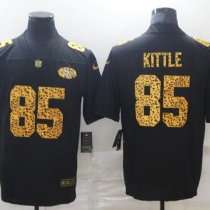 San Francisco 49ers #85 George Kittle 2020 Black Leopard Print Fashion Limited Stitched Jersey