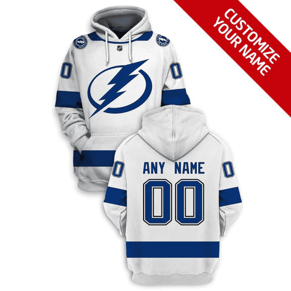 Tampa Bay Lightning Custom White Pullover Hoodie