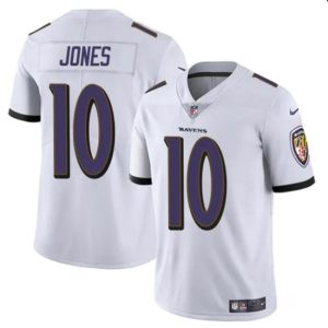 Baltimore Ravens #10 Emory Jones White Vapor Limited Jersey