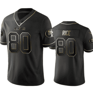 San Francisco 49ers #80 Jerry Rice Black Gold Stitched Jersey