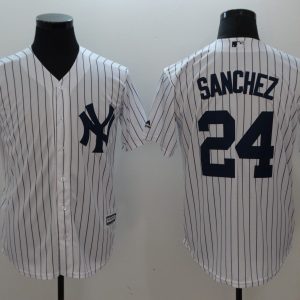 New York Yankees #24 Gary Sanchez White Cool Base Stitched Jersey