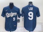 Los Angeles Dodgers #9 Gavin Lux Navy Cool Base Stitched Jersey