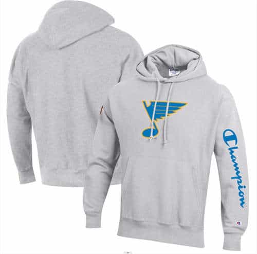 St. Louis Blues Gray Heathered Reverse Weave Pullover Hoodie