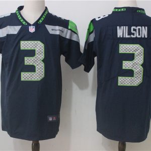 Seattle Seahawks #3 Russell Wilson Steel Blue Team Color Stitched Vapor Untouchable Limited Nike Jersey