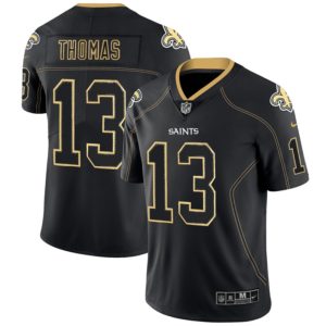 New Orleans Saints #13 Michael Thomas Lights Out Black Color Rush Limited Stitched Jersey