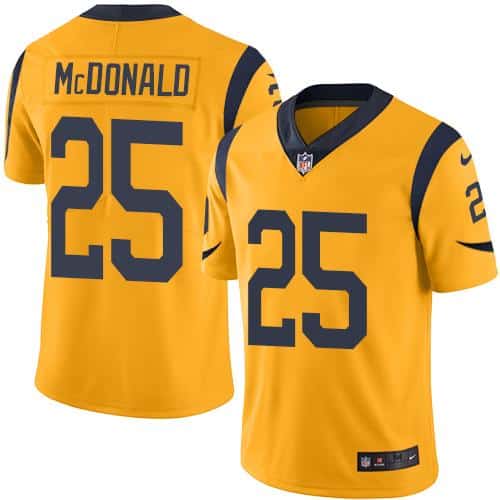 Rams #25 T.J. McDonald Gold Stitched Limited Rush Nike Jersey