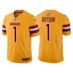 Washington Commanders #1 Jahan Dotson Gold Vapor Untouchable Stitched Football Jersey