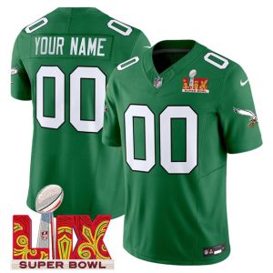 Philadelphia Eagles Custom Kelly Green F.U.S.E. 2025 Super Bowl Champions LIX Patch Vapor Untouchable Limited Stitched Jersey