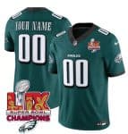 Philadelphia Eagles Custom Green 2025 Eagles Logo Super Bowl LIX Patch New F.U.S.E. Vapor Limited Stitched Jersey