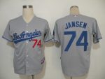 Dodgers #74 Kenley Jansen Grey Cool Base Stitched Jersey
