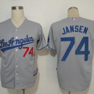 Dodgers #74 Kenley Jansen Grey Cool Base Stitched Jersey