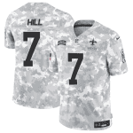 New Orleans Saints #7 Taysom Hill Arctic Camo 2024 F.U.S.E. Salute To Service Limited Stitched Jersey