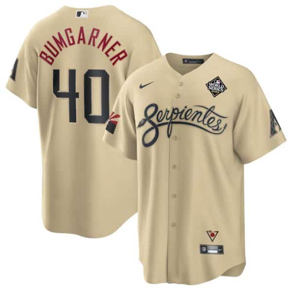 Arizona Diamondbacks #40 Madison Bumgarner Gold 2023 World Series City Connect Cool Base Stitched Jersey