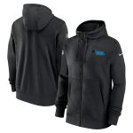 Carolina Panthers Black Sideline Club Performance Full-Zip Hoodie