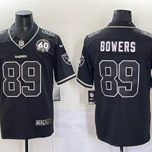 Las Vegas Raiders #89 Brock Bowers Black Shadow Vapor Limited Stitched Jersey