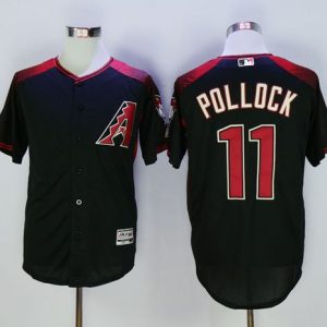 Diamondbacks #11 A. J. Pollock Black Brick New Cool Base Stitched Jersey