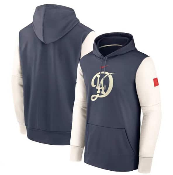 Los Angeles Dodgers Navy 2024 City Connect Practice Performance Pullover Hoodie