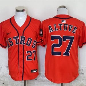 Houston Astros #27 Jose Altuve Orange Limited Stitched Jersey