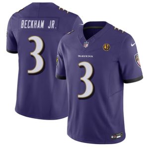 Baltimore Ravens #3 Odell Beckham Jr. Purple 2023 F.U.S.E. With John Madden Patch Vapor Limited Jersey