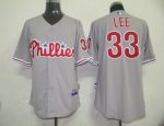 Phillies #33 Cliff Lee Grey Stitched Jersey