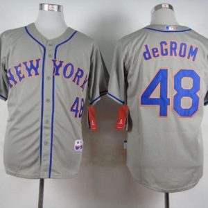 Mets #48 Jacob DeGrom Grey Road Cool Base Stitched Jersey