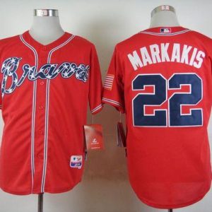 Braves #22 Nick Markakis Red Cool Base Stitched Jersey