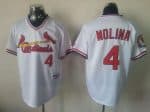 Cardinals #4 Yadier Molina White 1982 Turn Back The Clock Stitched Jersey