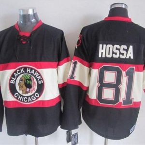 Blackhawks #81 Marian Hossa Black Third CCM Stitched Jersey