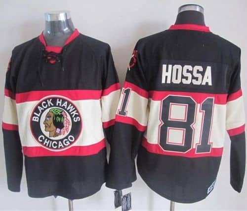 Blackhawks #81 Marian Hossa Black Third CCM Stitched Jersey