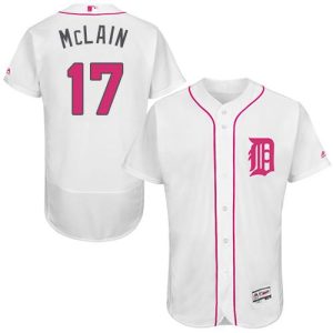 Tigers #17 Denny McLain White Flexbase Authentic Collection 2016 Mother's Day Stitched Jersey