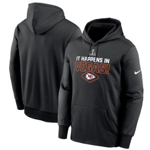 Kansas City Chiefs Black Super Bowl LVIII Lockup Pullover Hoodie