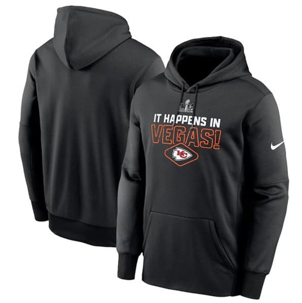 Kansas City Chiefs Black Super Bowl LVIII Lockup Pullover Hoodie