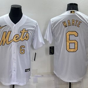 New York Mets #6 Starling Marte 2022 All-Star White Cool Base Stitched Baseball Jersey